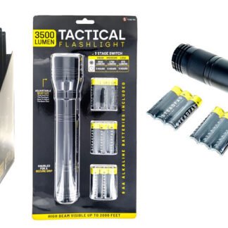 11010     3500 Lumens Tactical Adjustable Black Flashlight with Lanyard