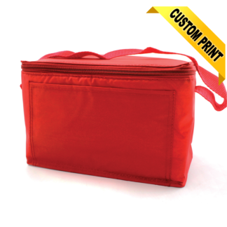 11643 Blank Red Vinyl Cooler Bag with handle