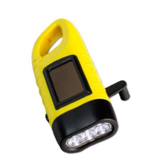11016 Handcrank Flashlight with Solar Panel and Clip